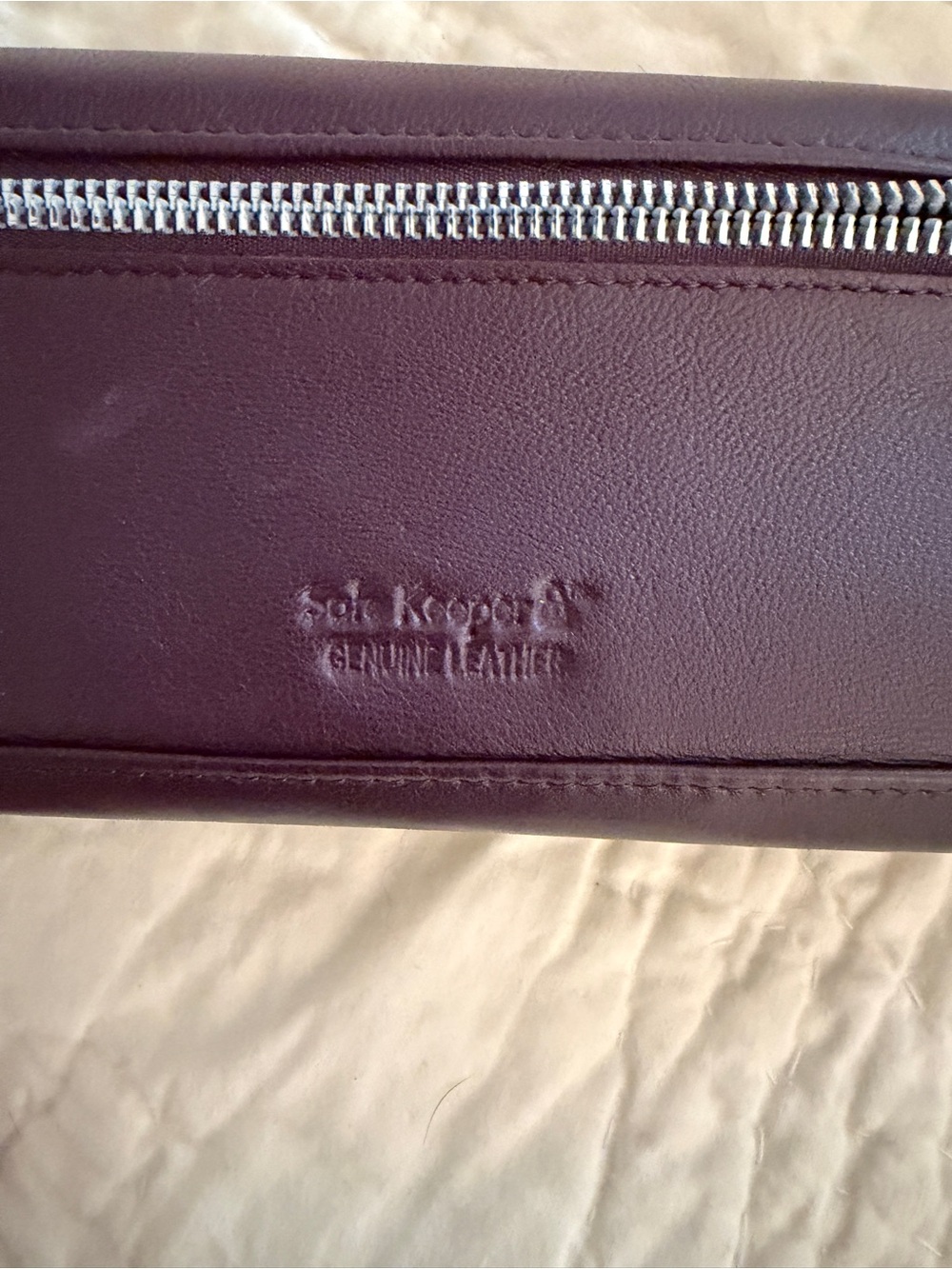 Source Unknown Dark Brown Leather Zip Wallet